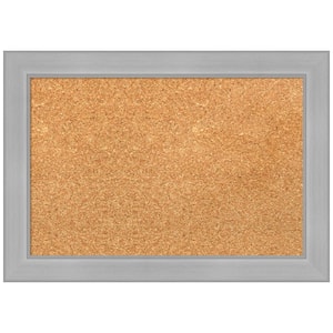 Vista Brushed Nickel 20.62 in. x 14.62 in. Narrow Framed Corkboard Memo Board