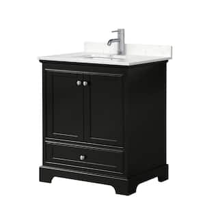 Deborah 30 in. W x 22 in. D x 35 in. H Single Bath Vanity in Dark Espresso with Carrara Cultured Marble Top