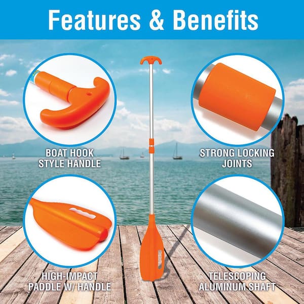 Seachoice 72 in. Telescoping Paddle Orange 71080 - The Home Depot