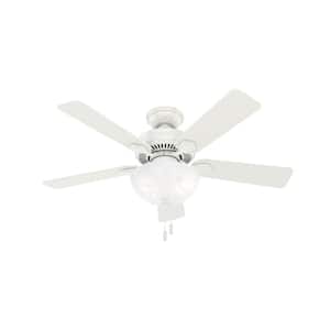 Swanson 44 in. Integrated LED Indoor Fresh White Ceiling Fan with Glass Bowl
