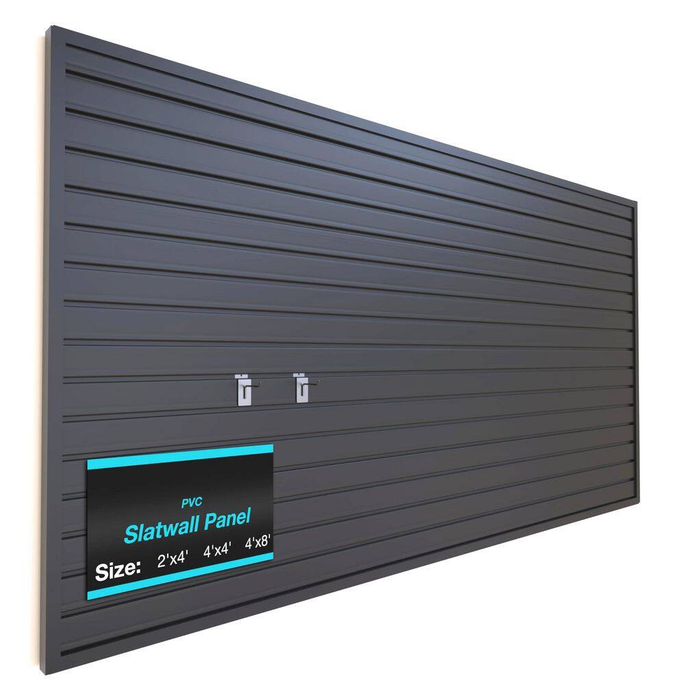 4 x 8 in. Black PVC Heavy Duty Slatwall Panel Wall Storage System with Organizer Features Wall Rack price history on PriceWatchPro