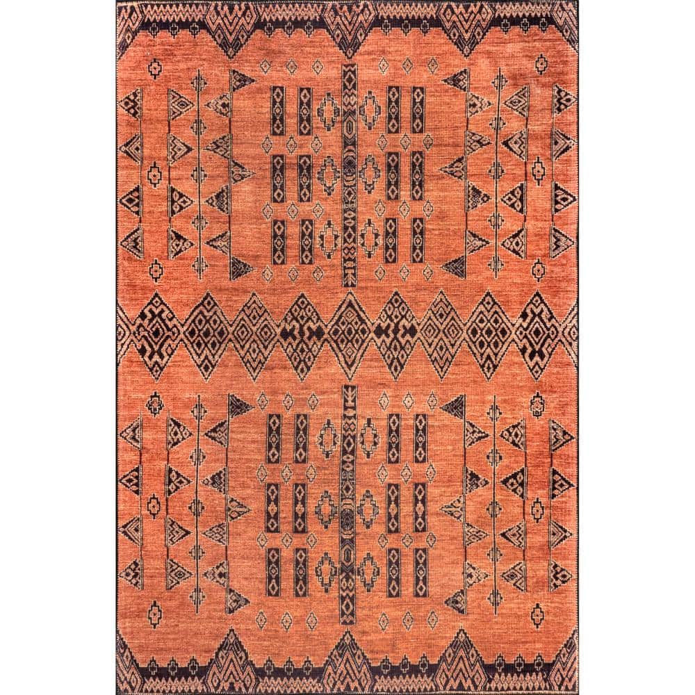 nuLOOM Quincy CottonBlend Traditional Rust 8 ft. x 10 ft. Area Rug