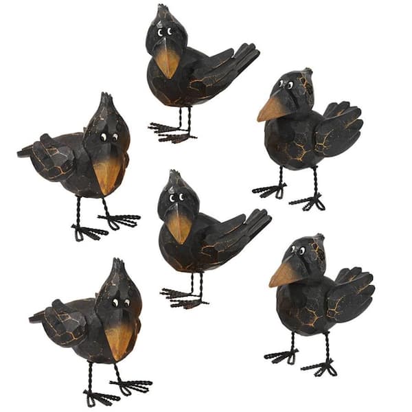 Design Toscano Myths And Legends Multi-Color Raven Statues: (Set of 2)