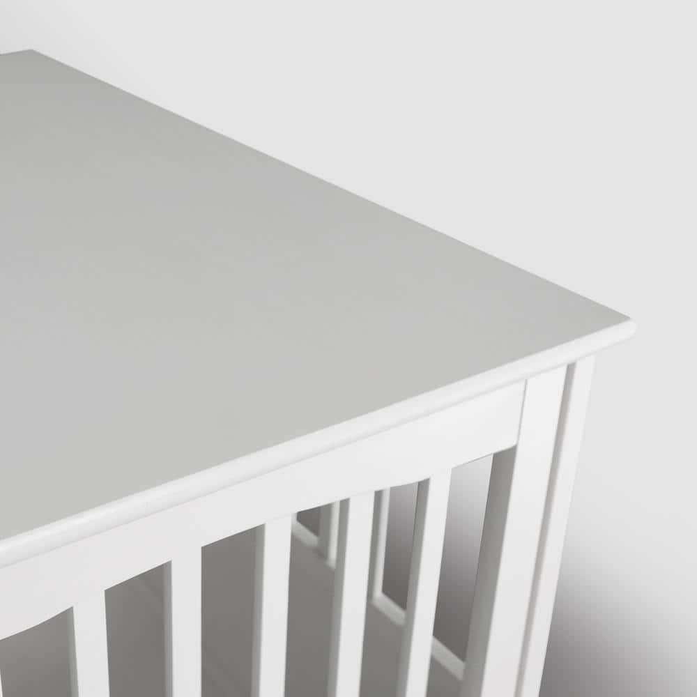 White Solid Wood Pet Crate End Table with Lockable Gate