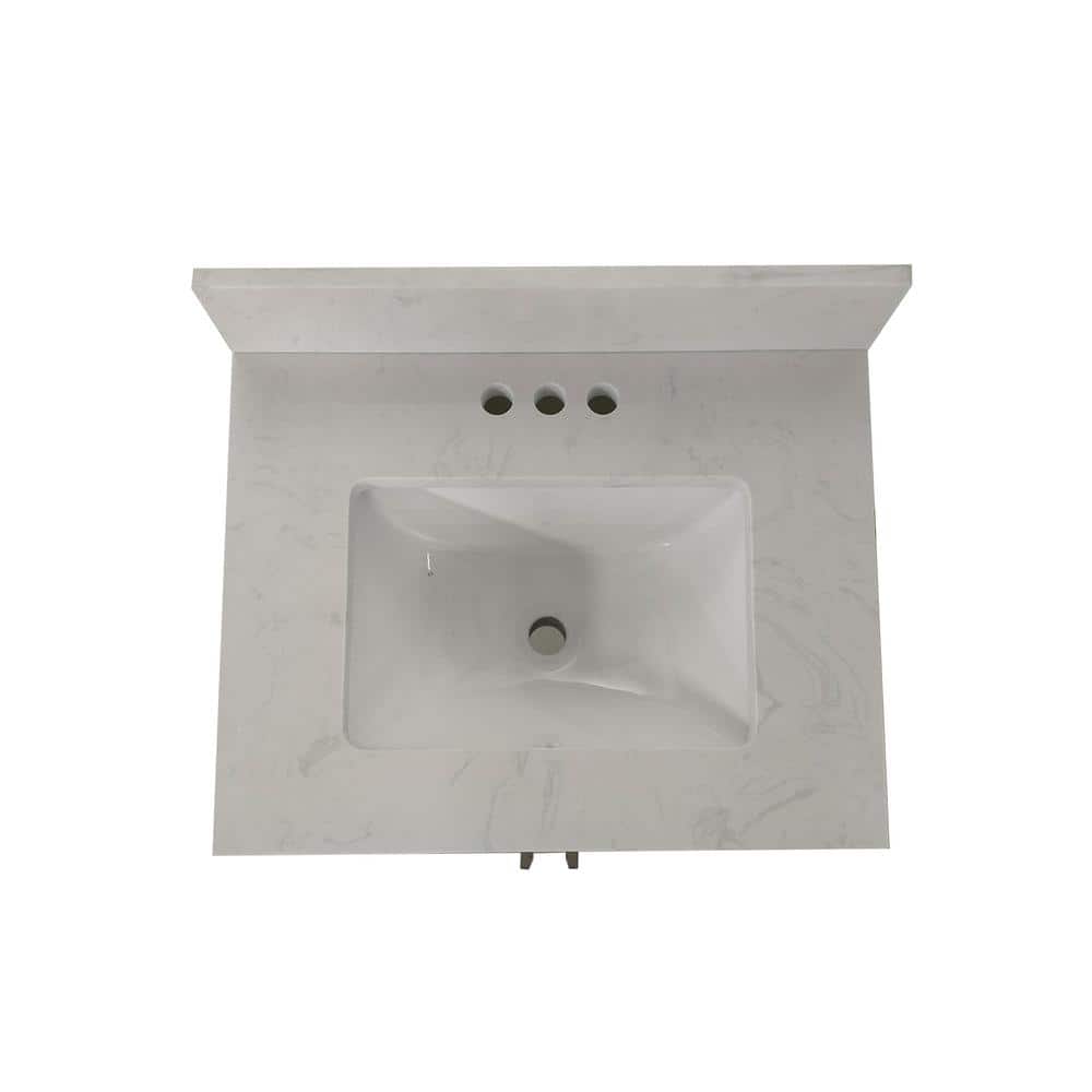 Vivien 25" Brown Composite Bathroom Vanity with Stone Top