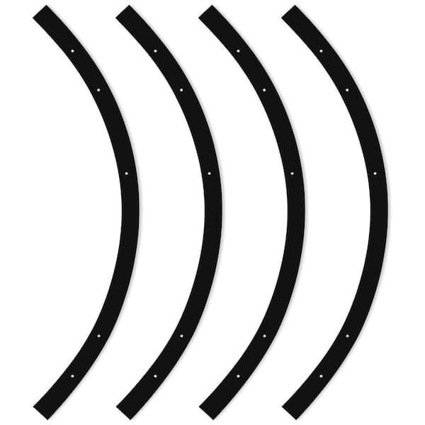 2FT H-Type Curved Track Light Rail, Compatible with Standard 120V Single Circuit 3-Wire H-Track Systems, Black 4 Pack