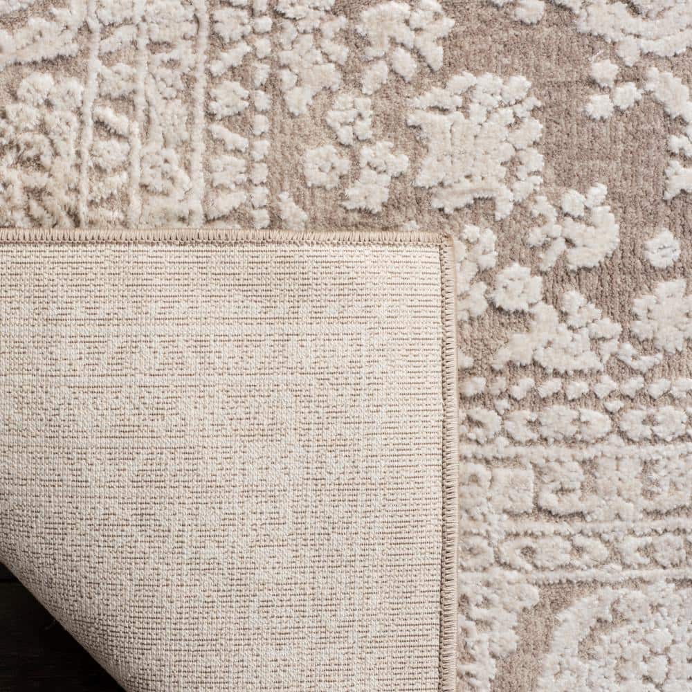 Elegant Floral Medallion 6' x 9' Beige and Cream Area Rug