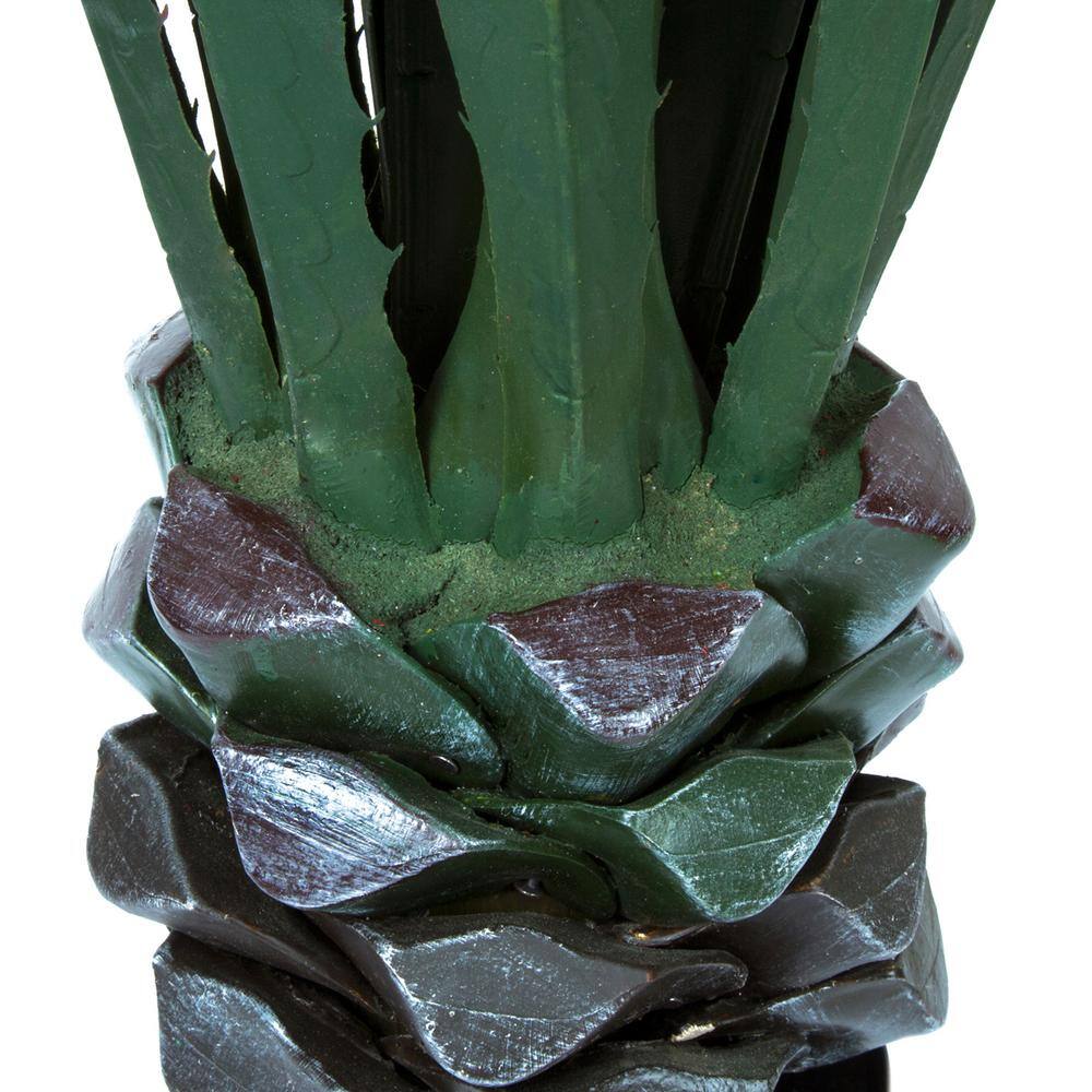52-Inch Green Plastic Agave Faux Succulent Floor Plant Set