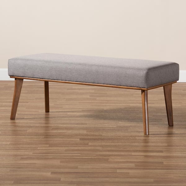 Baxton Studio Odessa Grey and walnut brown Dining Bench 175 10842