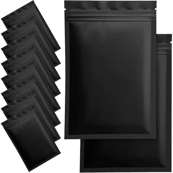 Unbranded 100 Pack Smell Proof Mylar Bags Food Storage 4.5 x 3 in. Resealable Foil Pouch Matte Black