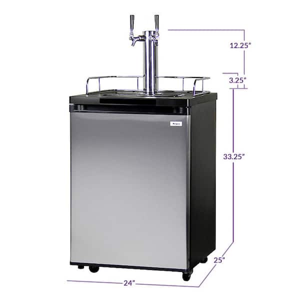 Kegco Homebrew 2 Tap Full Size Beer Keg Dispenser with Homebrew