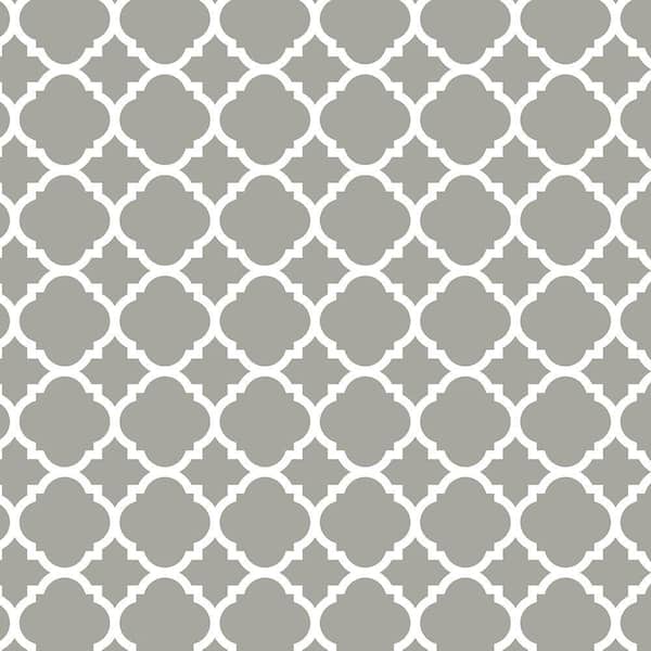 Liberty 18 in. Gray Quatrefoil Adhesive Shelf Liner