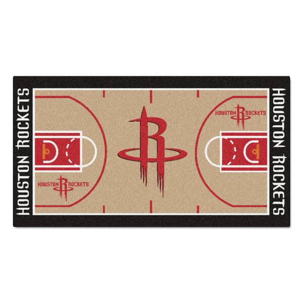 FANMATS NBA Houston Rockets 3 ft. x 5 ft. Large Court Runner Rug