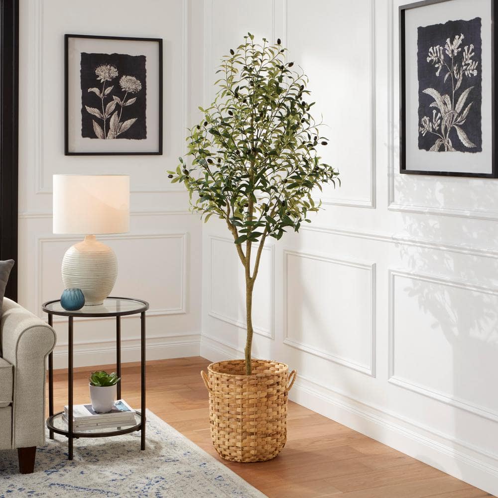StyleWell 6ft Faux Olive Tree in White Pot T4436 - The Home Depot