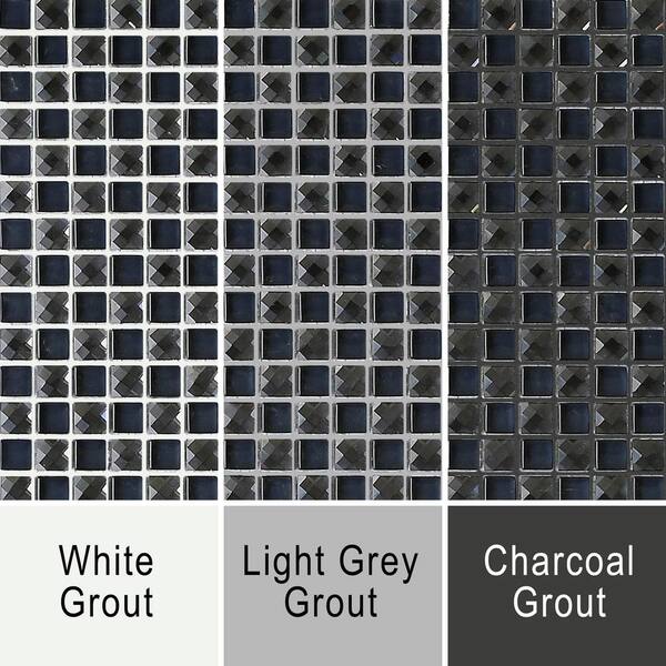 Glass Backsplash Tile Black & Silver Metallic Mosaic Wall Tiles TC044 Small  Kitchen and Bathroom Decor Tile 