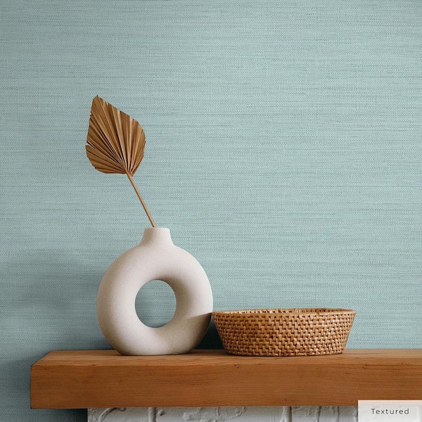 ティムページ Tempaper Seaglass Faux Horizontal Grasscloth Vinyl Peel and Stick
