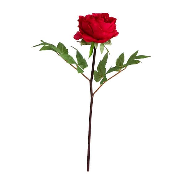 Nearly Natural 20 in. Artificial Peony Flower Stems, Set of 3
