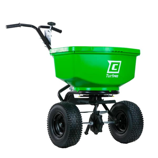 89303C Broadcast Spreader, 100Lbs, 12" Tires, Poly Hopper, Side-Adjust Lever, Spreads Fertilizer and Seeds