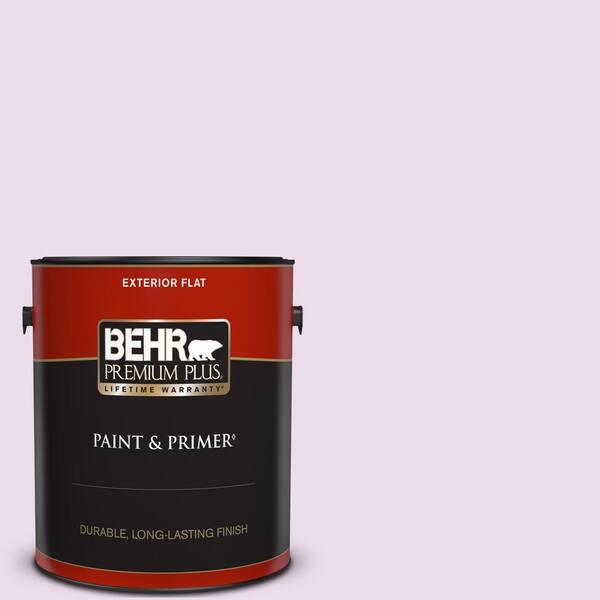 BEHR PREMIUM PLUS 1 gal. #P100-1 Sprinkle Flat Exterior Paint & Primer