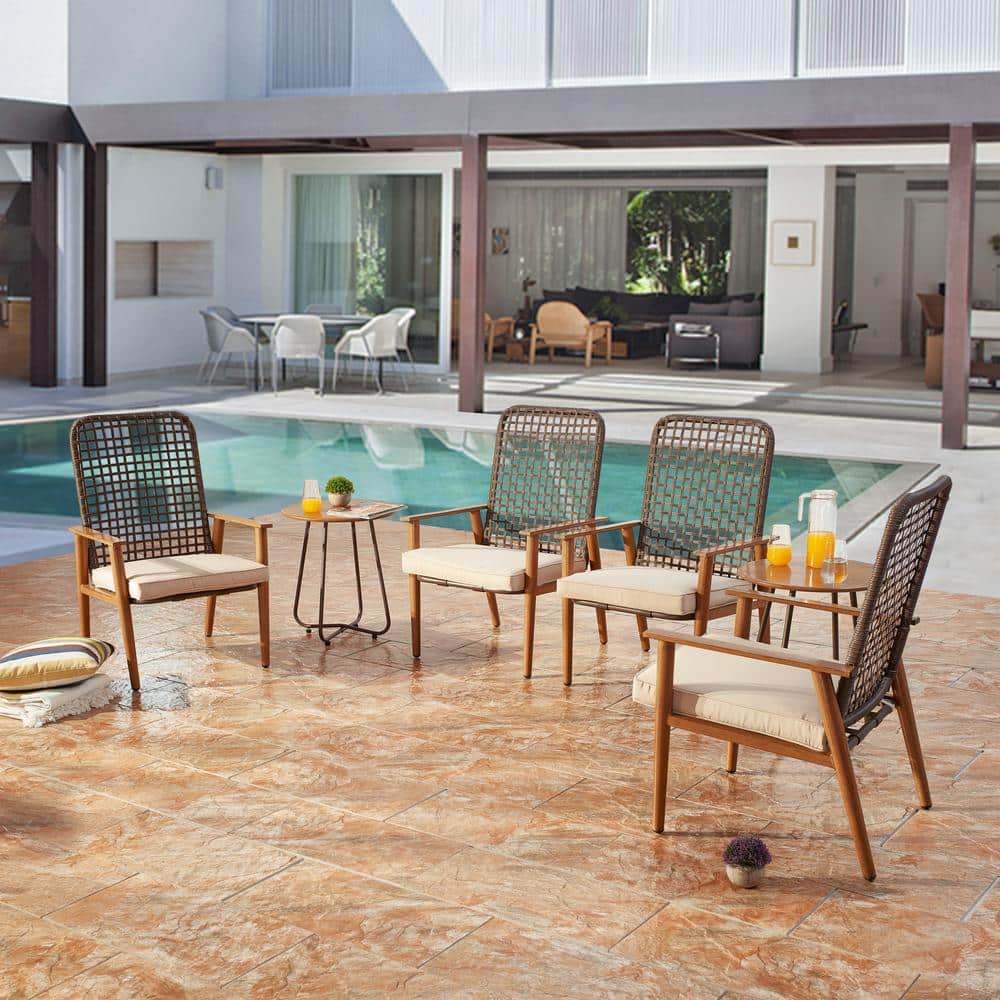6-Piece Metal Patio Conversation Set with Beige Cushions price history on PriceWatchPro
