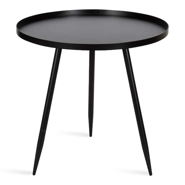 Kate and Laurel Duvall 20.50 in. Black Round Metal End Table