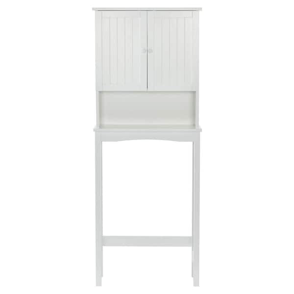 Unbranded 8.8 in. W x 62.2 in. H x 23.6 in. D White Over-the-Toilet Space Saver Storage