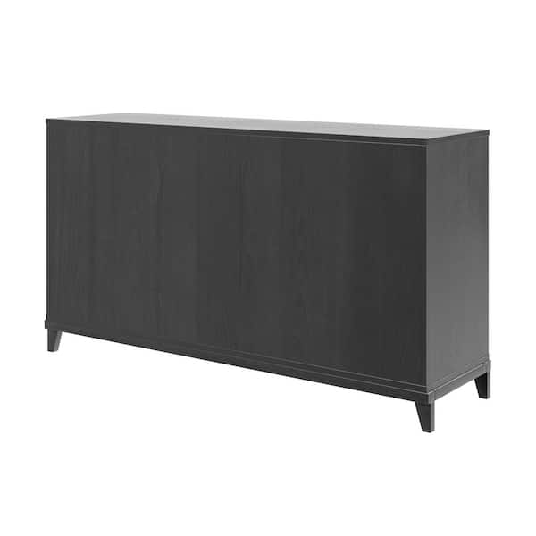 Welwick Designs 6-Drawer 56 in W Black Solid Wood Transitional Reeded  Dresser HD9823 - The Home Depot