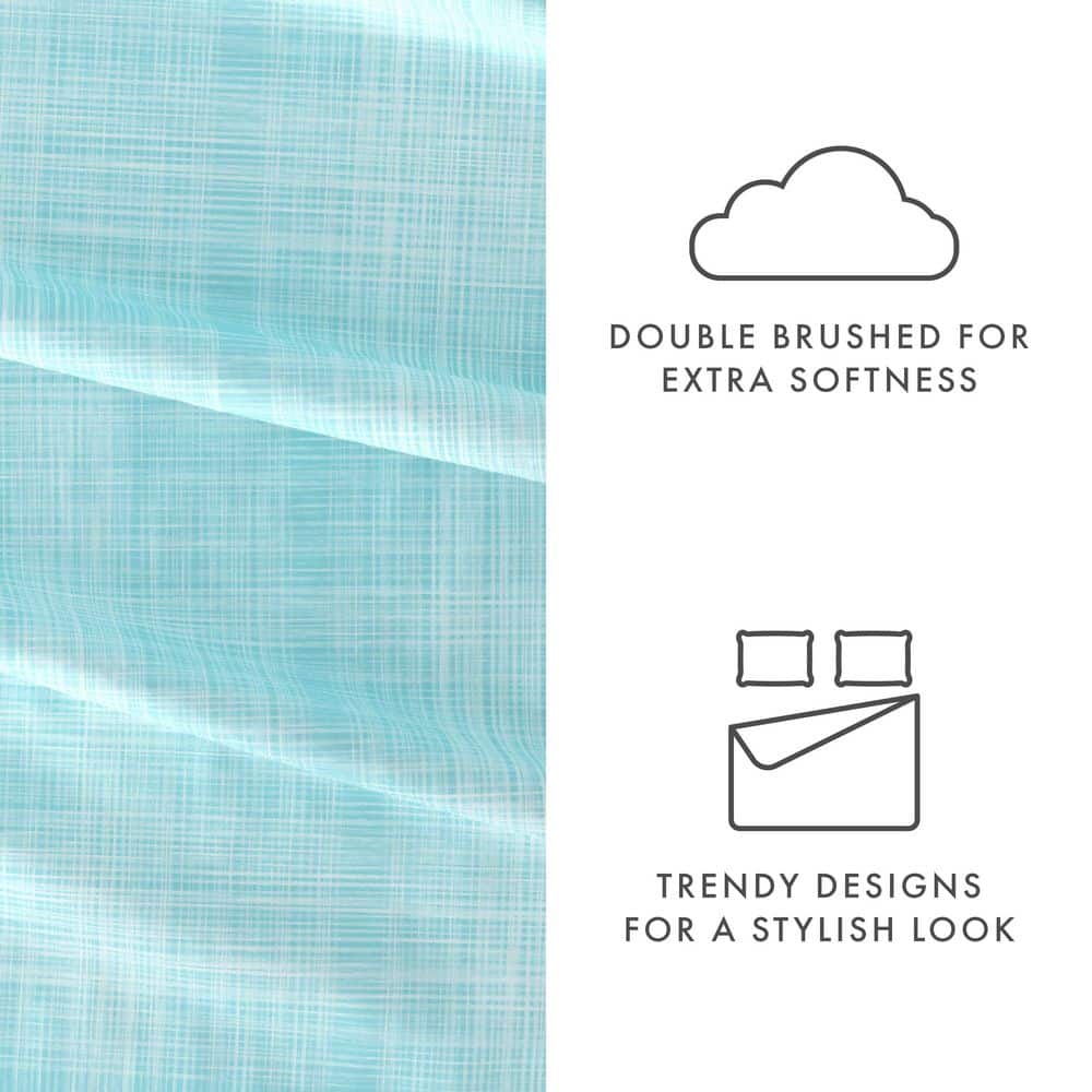 Aqua Twin Microfiber Wrinkle-Proof Bedding Set