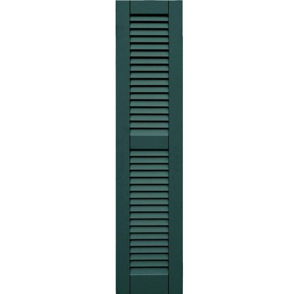 Winworks Wood Composite 12 in. x 53 in. Louvered Shutters Pair #633 Forest Green