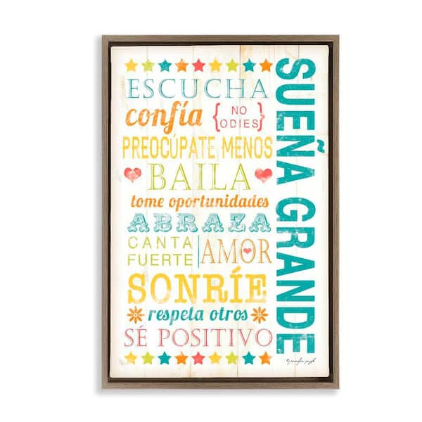 Stupell Industries Dream Big Guide by Jennifer Pugh Brown Floater Frame Typography Graphic Art Print 25 in. x 17 in.