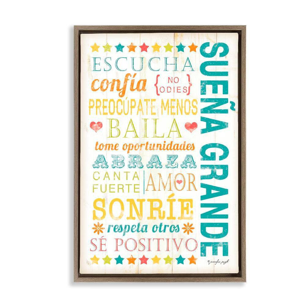Dream Big Guide by Jennifer Pugh Brown Floater Frame Typography Graphic Art Print 25 in. x 17 in. price history on PriceWatchPro
