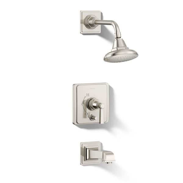 Pinstripe Pure 1-Handle Wall Mount Tub/Shower Trim Kit in Vibrant Polished Nickel (Valve Not Included)