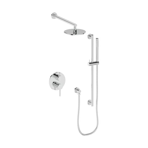ZLINE Kitchen and Bath El Dorado 2-Spray Patterns with 2.0 GPM 7.9" Wall Mount Dual Shower Heads Shower System in Chrome