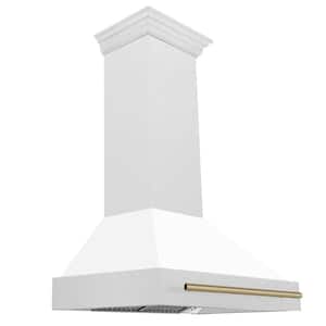 Autograph Edition 36 in. 700 CFM Ducted Vent Wall Mount Range Hood in Fingerprint Resistant Stainless & White Matte