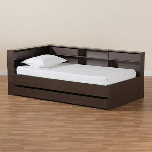 Baxton Studio Faraday Dark brown Twin Platform Bed 195 12433 HD