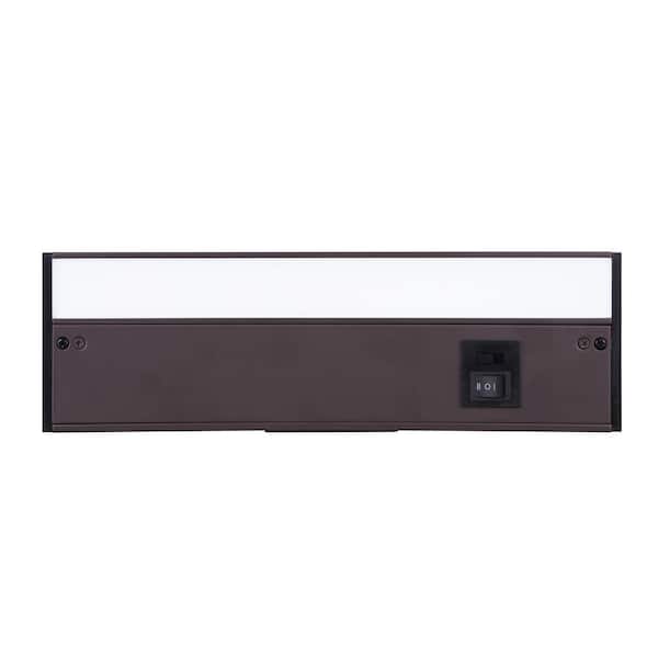 12 in. Hardwired/Plug-in Bronze Finish Dimmable Integrated LED Adjustable White CCT Linkable Under Cabinet Light