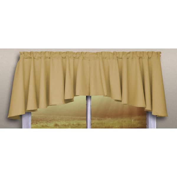 RICARDO Glasgow 62 in. W x 38 in. L Woven Rod Pocket Swags in Gold Leaf (2-Pack)