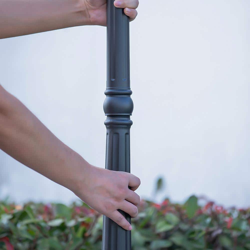 Lutec 94" Black Aluminum 3-Head Outdoor Post Light