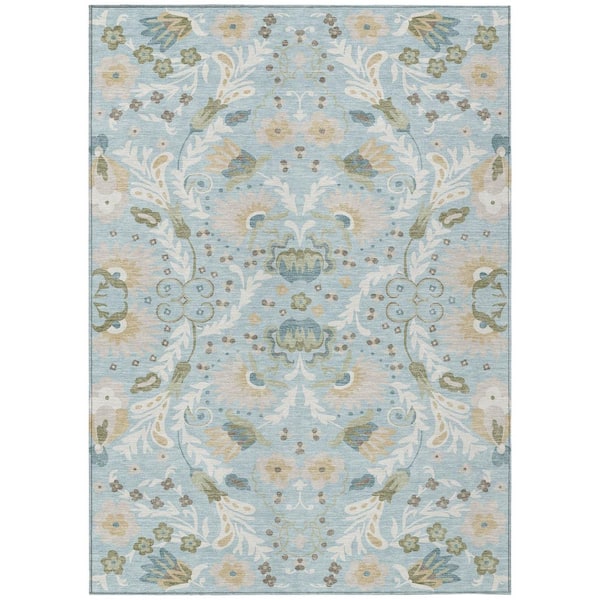 Chantille Machine Washable Indoor/Outdoor Abstract ACN3049 Sky 5 ft. x 7 ft. 6 in. Area Rug