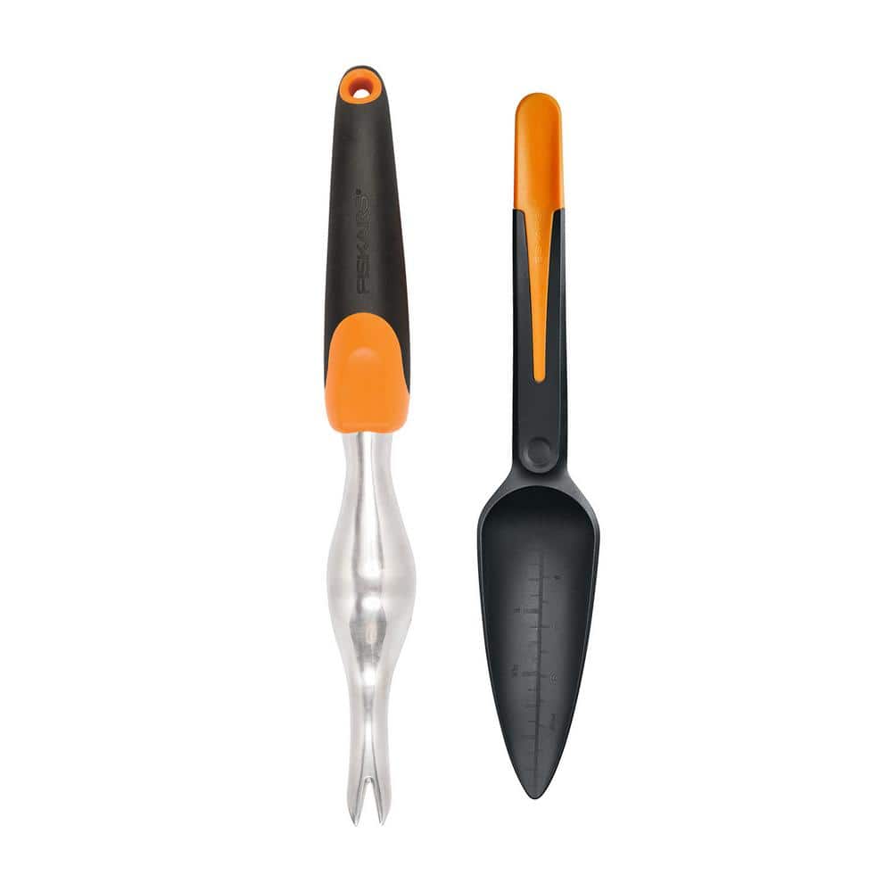 Fiskars 2Piece Garden Tool Set with Seeding Planting Trowel and Ergo Weed Puller 1077772 The