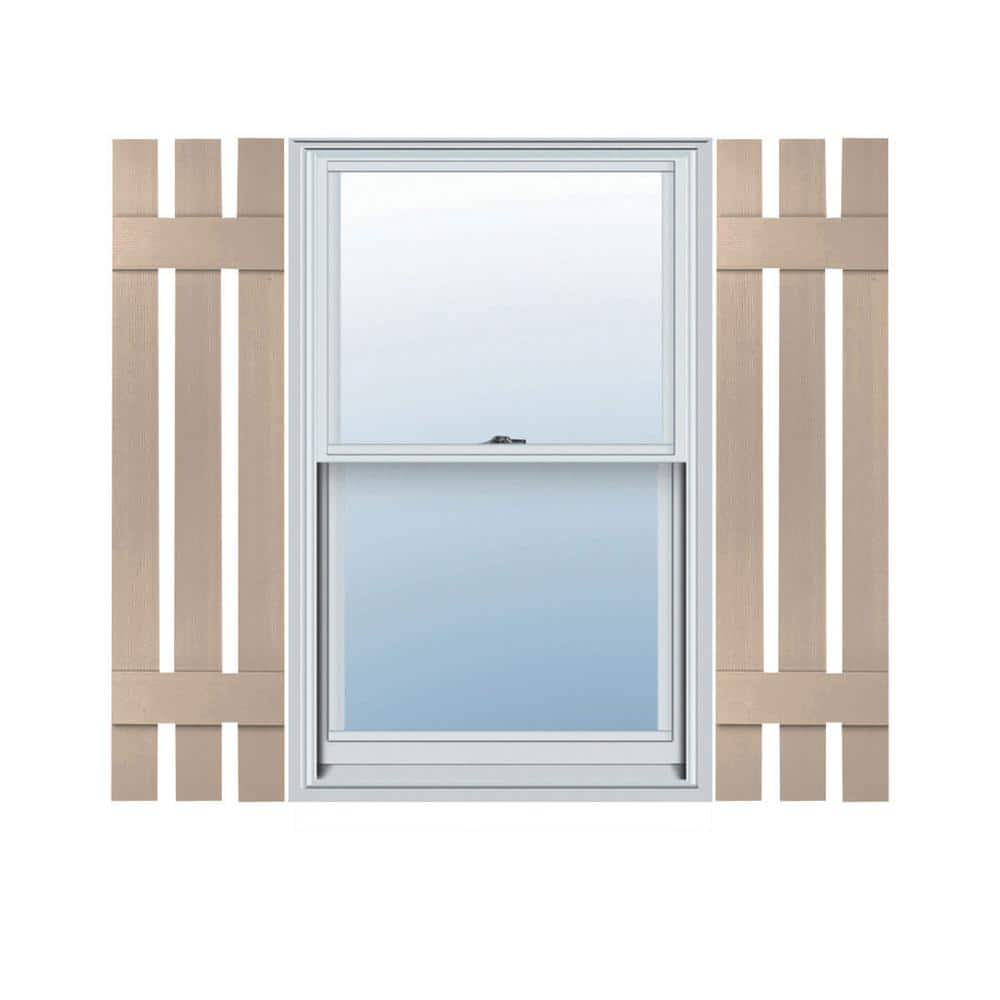 Wicker 12" x 36" Vinyl Board and Batten Decorative Shutters