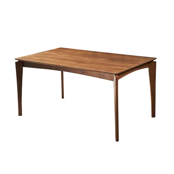 Noble House Wren Rectangular Natural Walnut Brown 6-Seater Wooden Dining Table