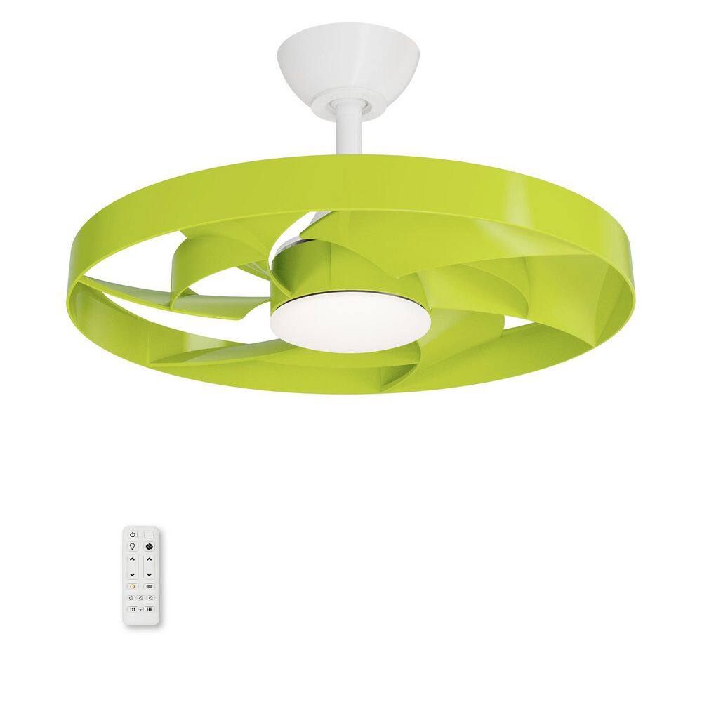 Twinkle 22 in. Indoor White Standard Ceiling Fan with Green Blade Dimmable Integrated LED Light and Remote Included price history on PriceWatchPro