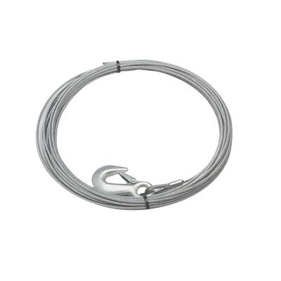 90 ft. x 3/8 in. Galvanized Steel Wire Rope with Hook for Husky 10 Winches