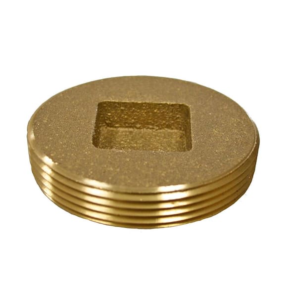 JONES STEPHENS 3-1/2 in. Size x 3/4 in. Height Brass Countersunk Heavy Pattern Cleanout Plug 3-7/8 in. O.D. for DWV