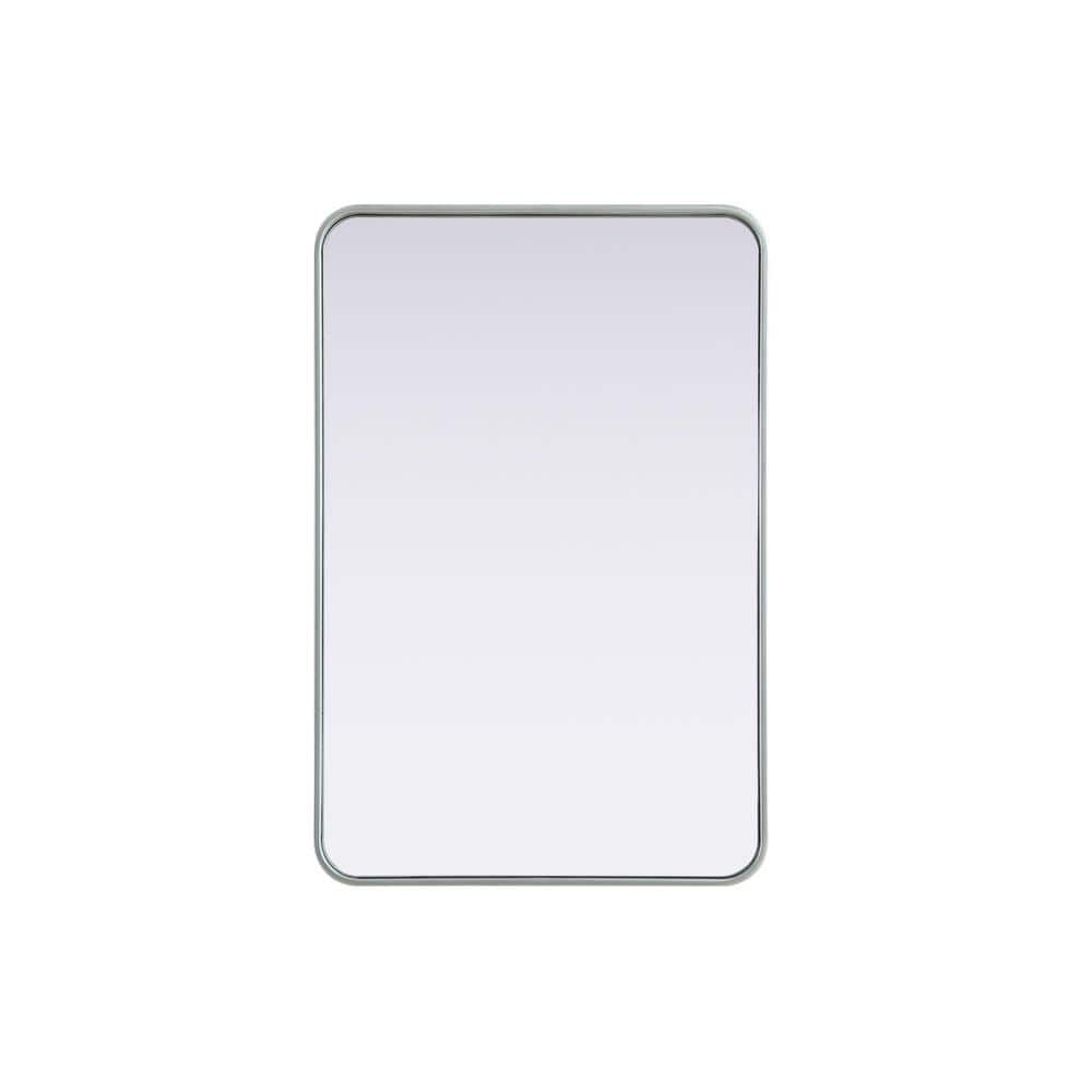 Timeless Home Silver 24 in. W x 36 in. H Contour Wall Mirror