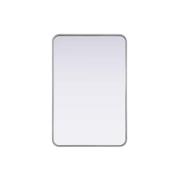 Unbranded Timeless Home Silver 24 in. W x 36 in. H Contour Wall Mirror