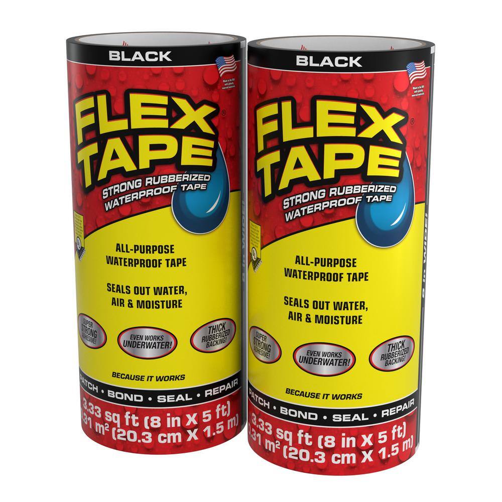 FLEX SEAL FAMILY OF PRODUCTS Flex Tape Black 8 in. x 5 ft. Strong 