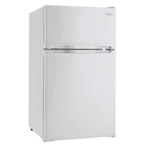 3.1 cu. ft. Mini 2-Door Refrigerator in White with Freezer