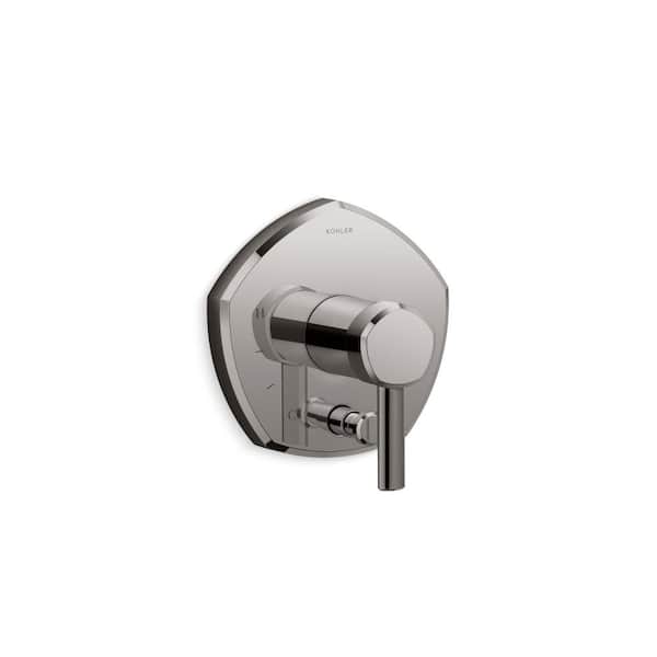 KOHLER Occasion Rite-Temp Valve Trim With Push-Button Diverter And Lever Handle in Vibrant Titanium